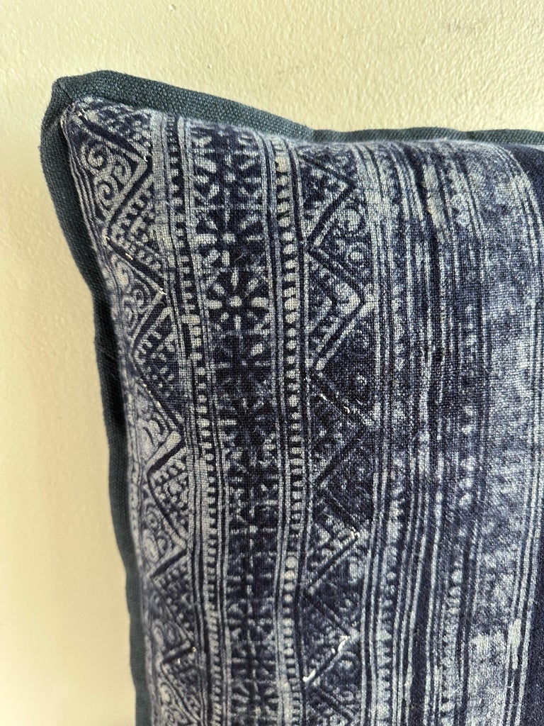 Indigo Batik Textile Pillow