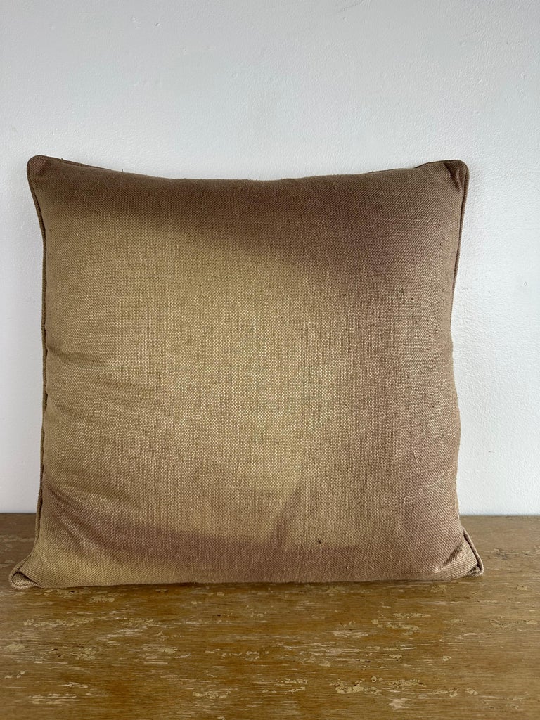 French Printed Linen Floral Pillow