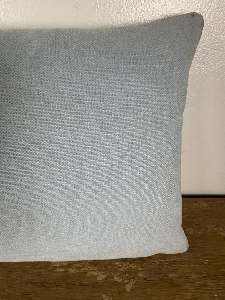 Petite Pillow with 19th Century Metallic Appliqué on Blue Velvet