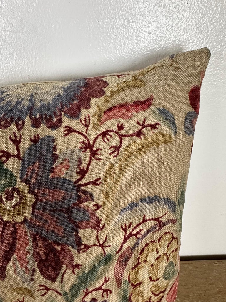 Printed Linen Floral Pillow
