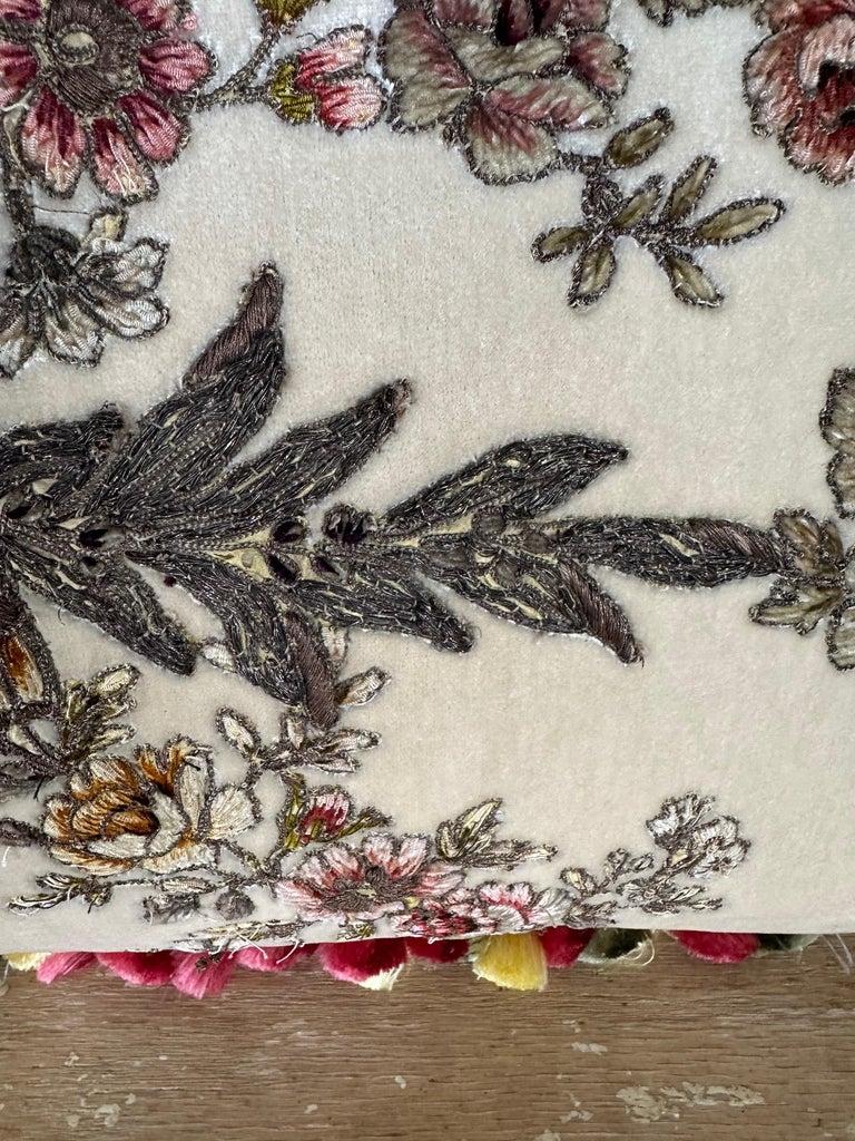 Silk Velvet Appliqued Pillow by Melissa Levinson