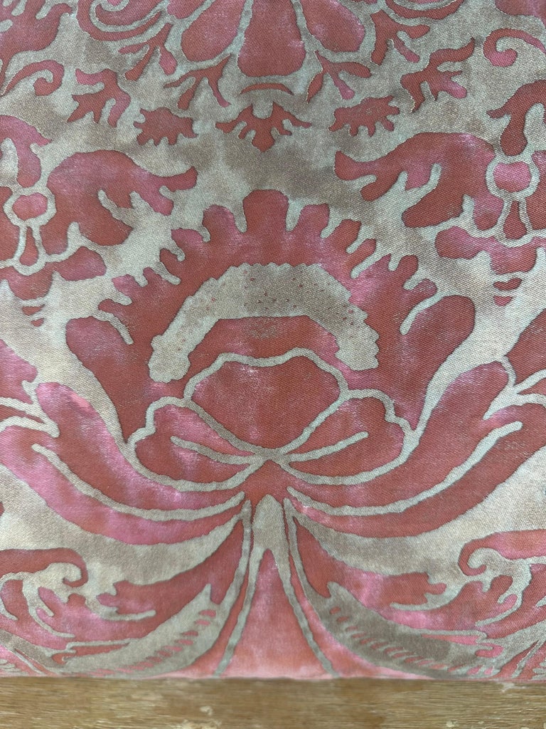 Pair of Authentic Fortuny Textile Pillows with Velvet Backs