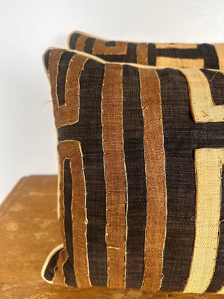 Pair of African Cuba Cloth Pillows