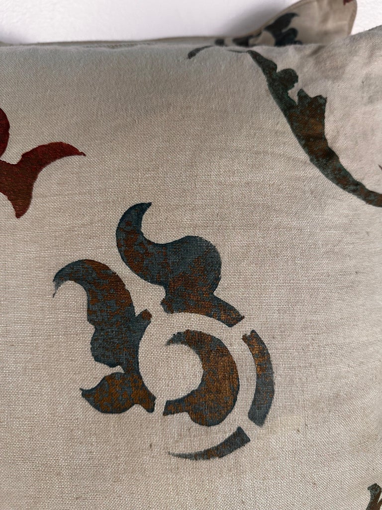 Pair of Nomi Stenciled Linen Pillows