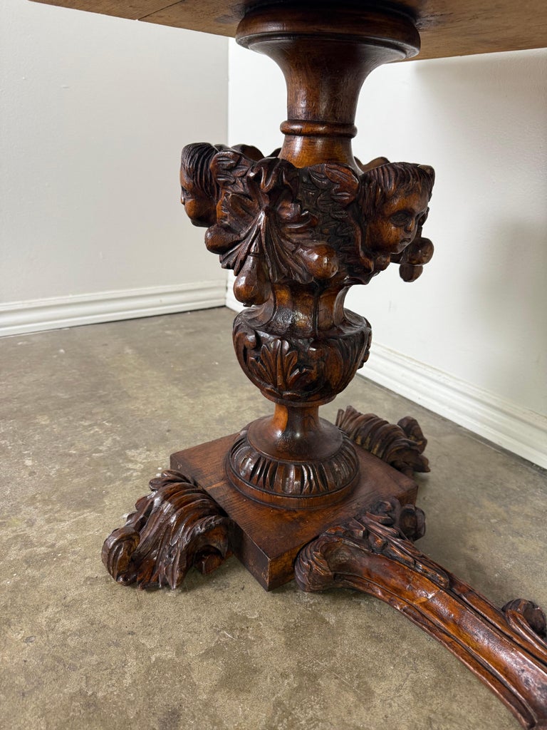 European Baroque Revival Coffee Table with Onyx Stone Top, Late 19th Century