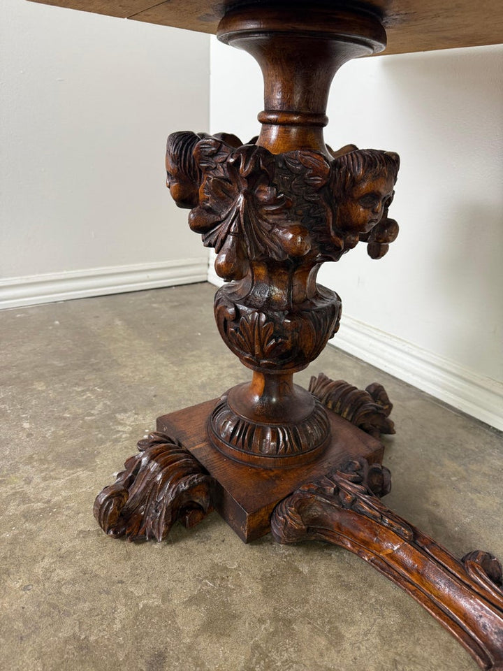 European Baroque Revival Coffee Table with Onyx Stone Top, Late 19th Century