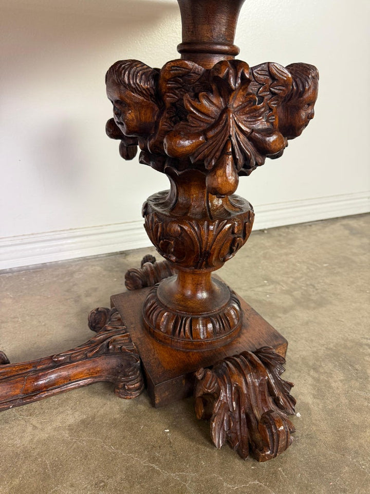 European Baroque Revival Coffee Table with Onyx Stone Top, Late 19th Century