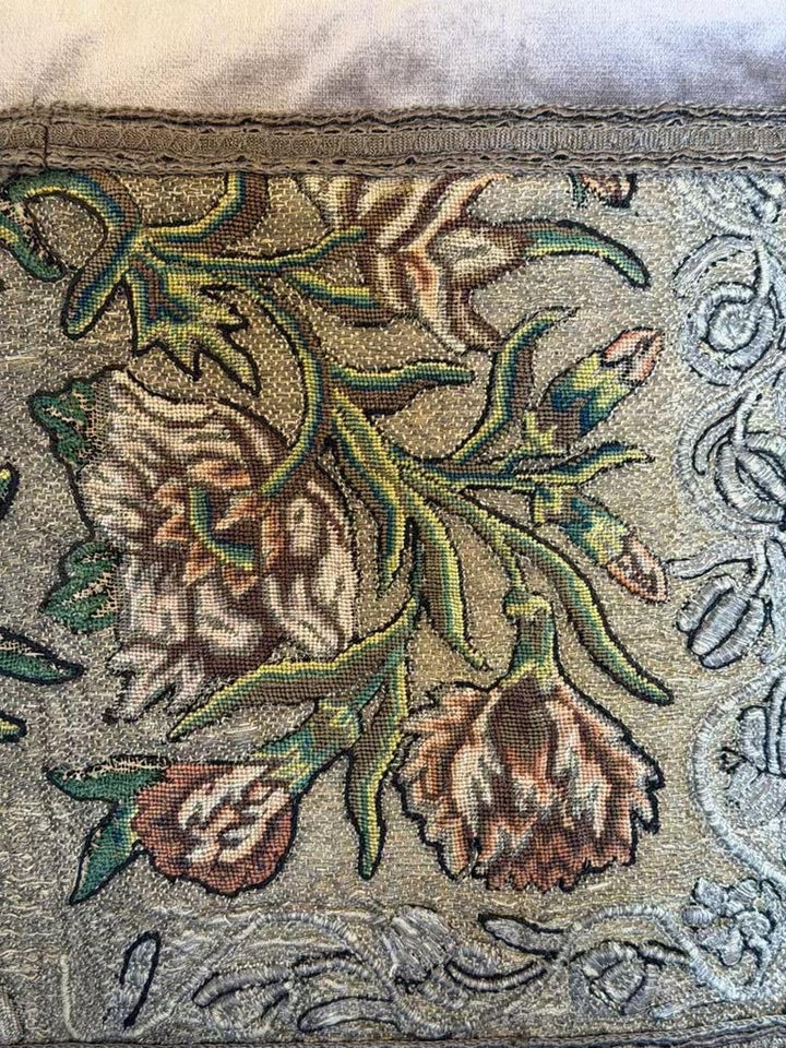 Antique Metallic Embroidered Silk Velvet Pillows, Baroque Style
