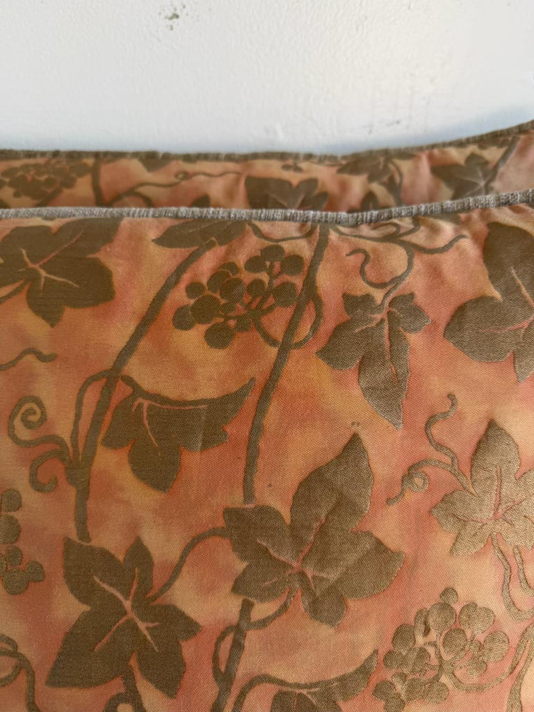 Pair of Fortuny “Moresco” Textile Pillows with Velvet Backs