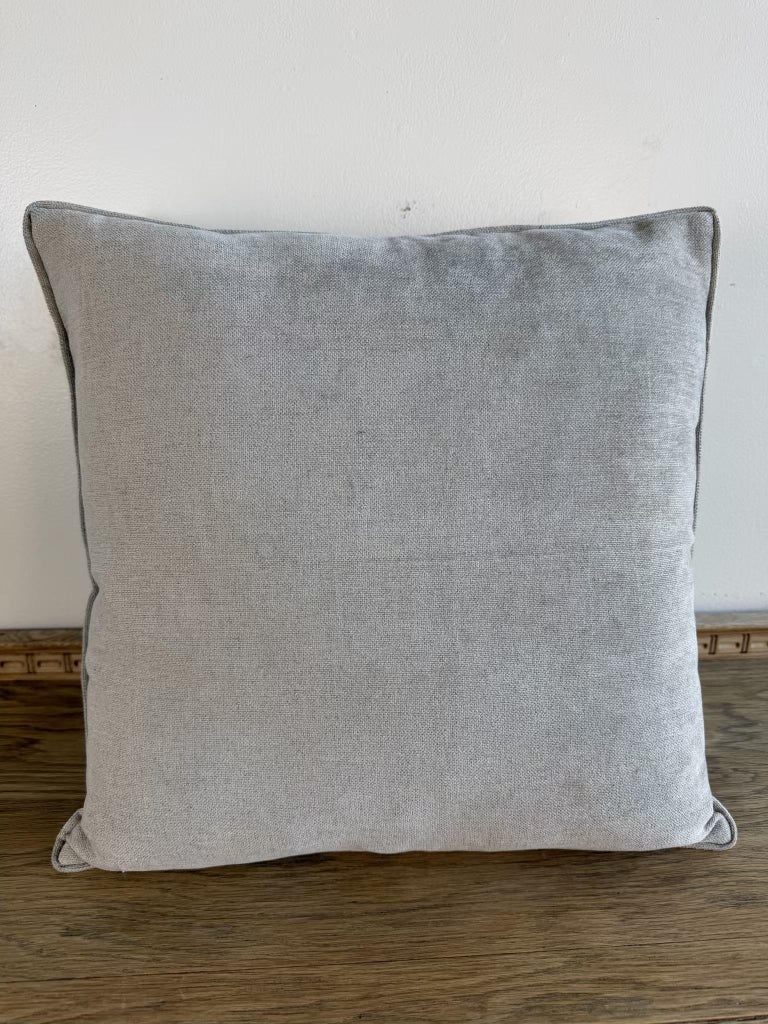 Pair of Fortuny-Style Patterned Pillows with Solid Silk Backs