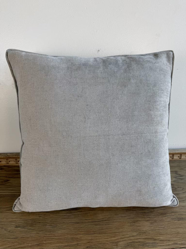 Pair of Fortuny-Style Patterned Pillows with Solid Silk Backs