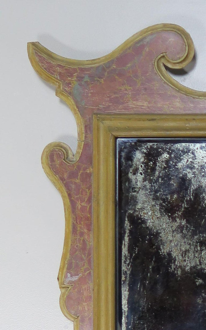 19th Century Italian Faux Marble Painted Mirror