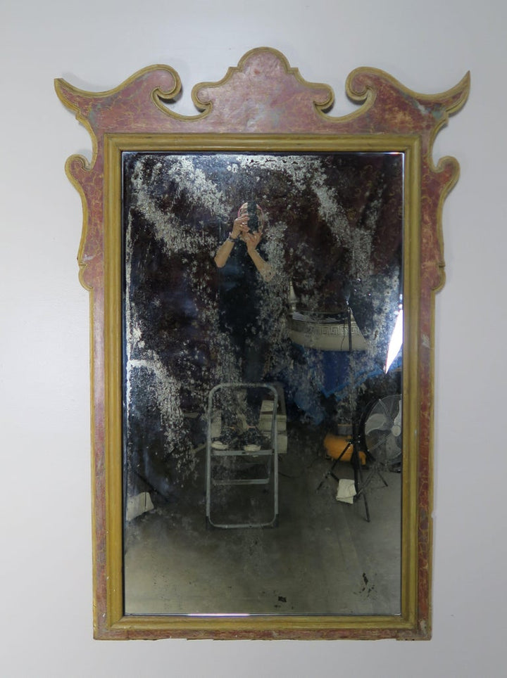 19th Century Italian Faux Marble Painted Mirror