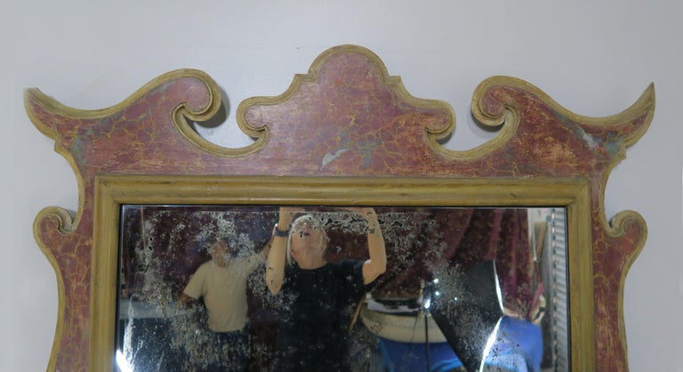 19th Century Italian Faux Marble Painted Mirror