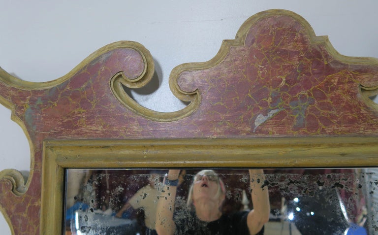 19th Century Italian Faux Marble Painted Mirror