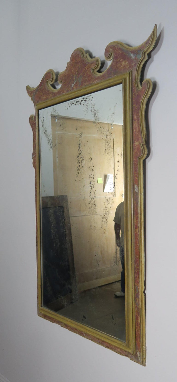 19th Century Italian Faux Marble Painted Mirror