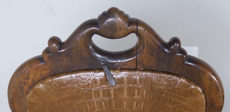 Set of Four French Embossed Leather Stools, circa 1900