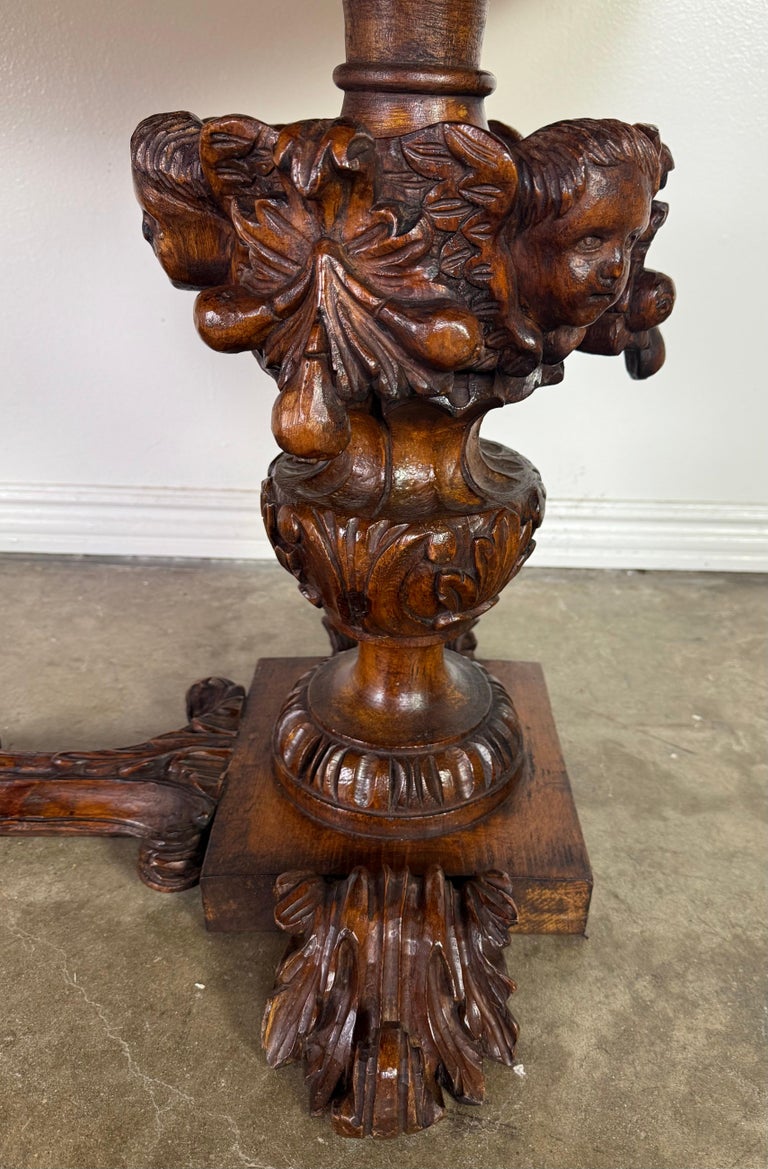 European Baroque Revival Coffee Table with Onyx Stone Top, Late 19th Century