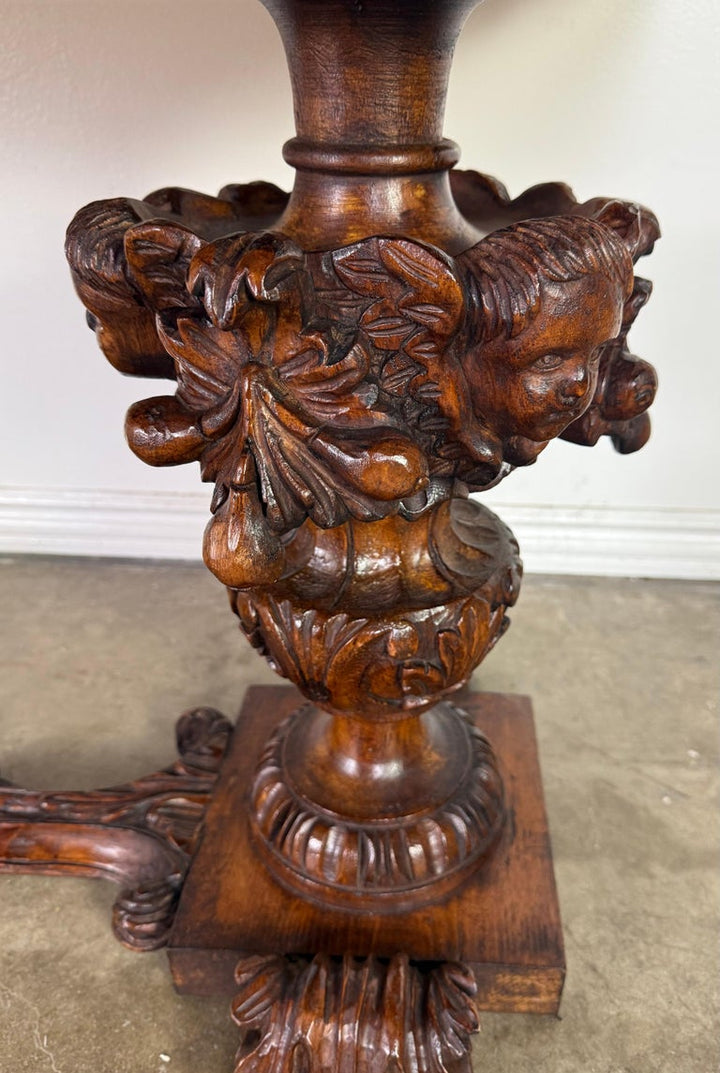 European Baroque Revival Coffee Table with Onyx Stone Top, Late 19th Century