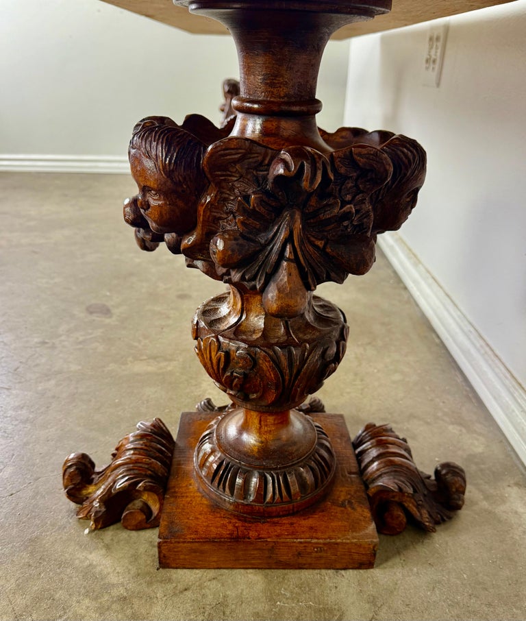 European Baroque Revival Coffee Table with Onyx Stone Top, Late 19th Century