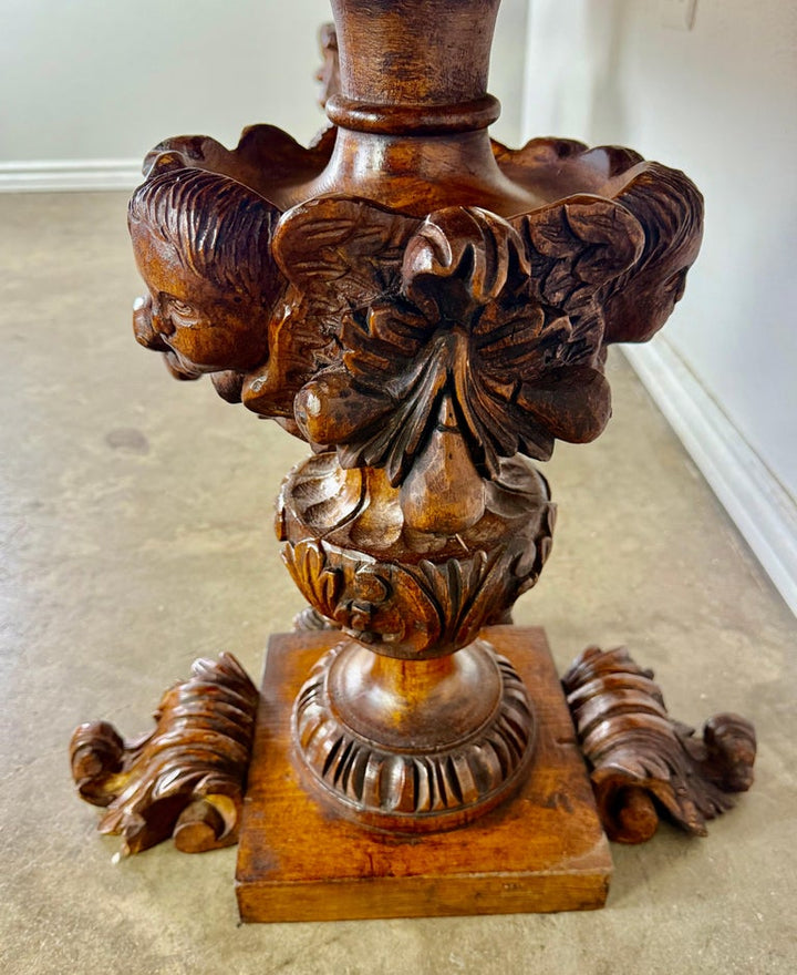 European Baroque Revival Coffee Table with Onyx Stone Top, Late 19th Century
