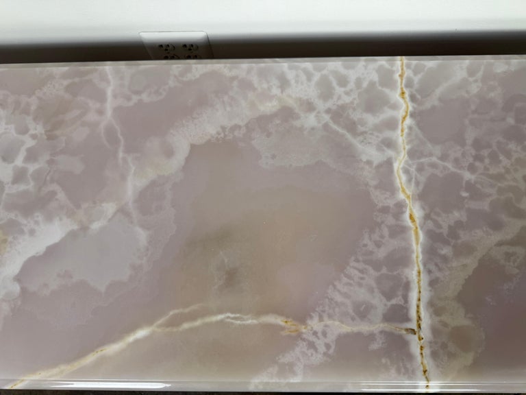 European Baroque Revival Coffee Table with Onyx Stone Top, Late 19th Century