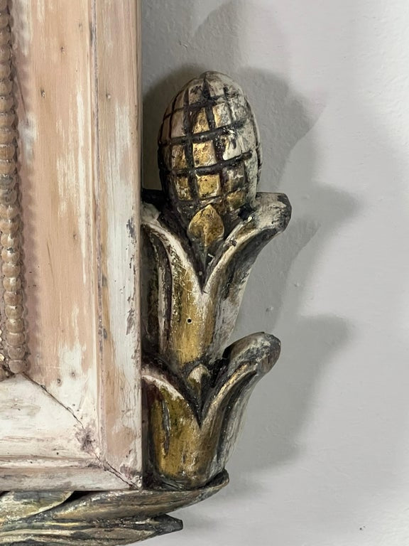 Neoclassical Style Painted Mirror w/ Wheat Crest C. 1930