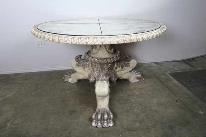 Tripod Lion Paw Table Base with Mirrored Top by MLA