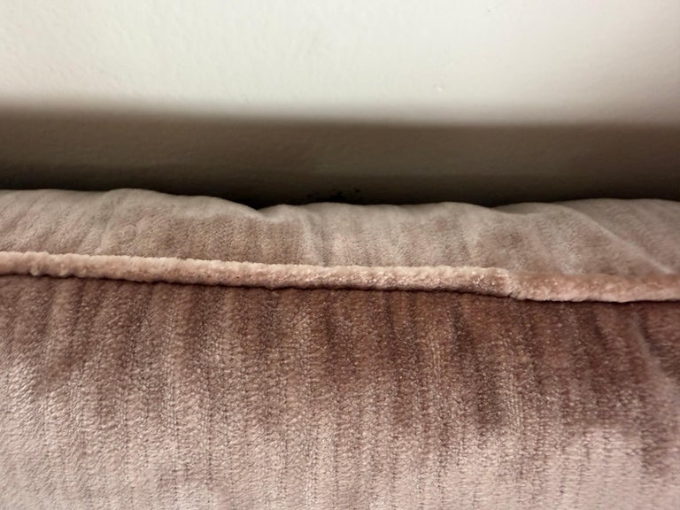 Pair of Contemporary Blush Velvet Decorative Pillows by Melissa Levinson