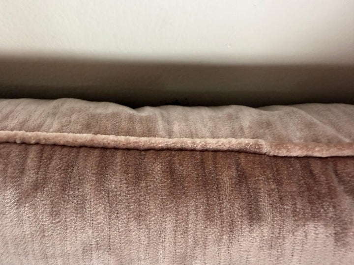 Pair of Contemporary Blush Velvet Decorative Pillows by Melissa Levinson