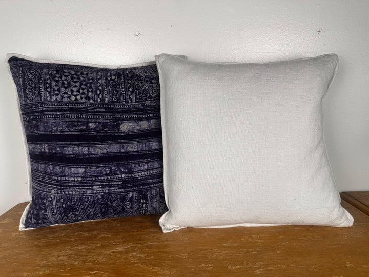 Pair of Blue & White Batik Pillows
