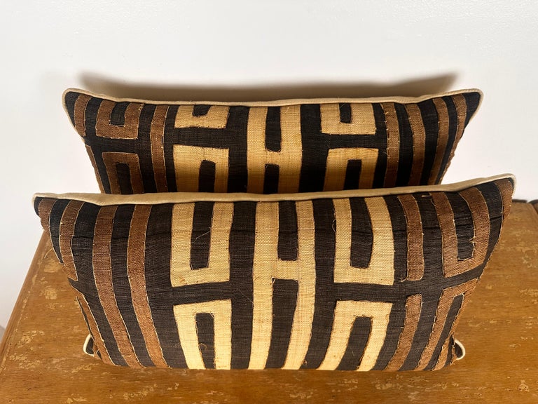 Pair of African Cuba Cloth Pillows