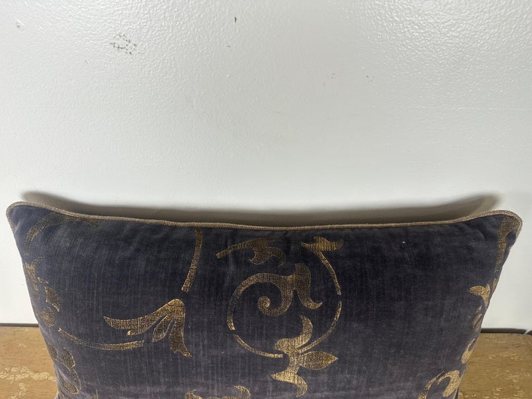 Nomi Smokey-Gray Velvet Stenciled Pillow