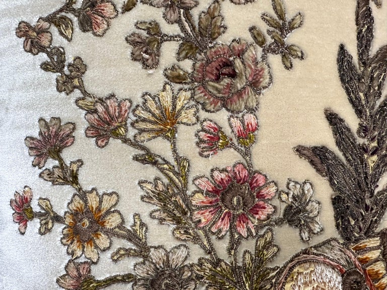 Silk Velvet Appliqued Pillow by Melissa Levinson