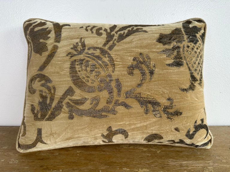 Velvet Nomi Stenciled Pillow with Linen Back