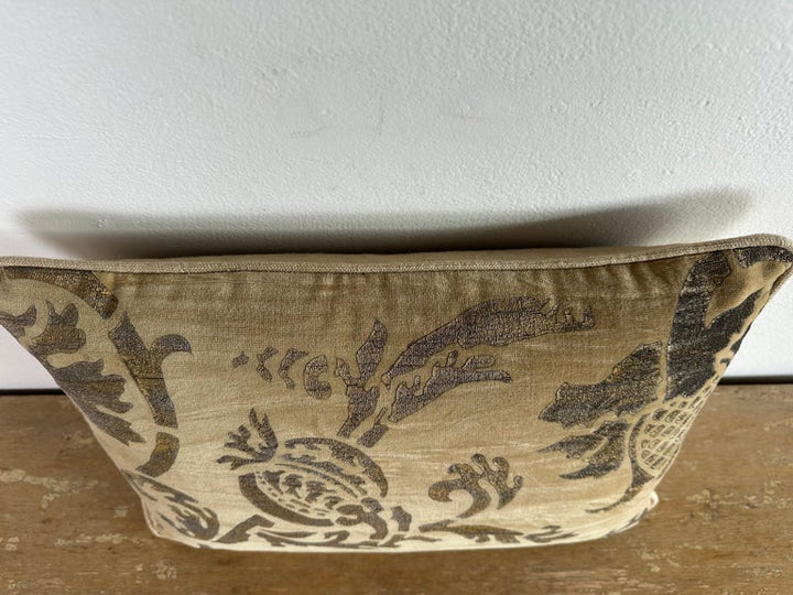Velvet Nomi Stenciled Pillow with Linen Back