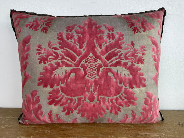 Custom Fortuny Cotton and Silk Decorative Pillow
