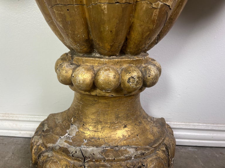 19th Century Monumental Italian Giltwood Urn