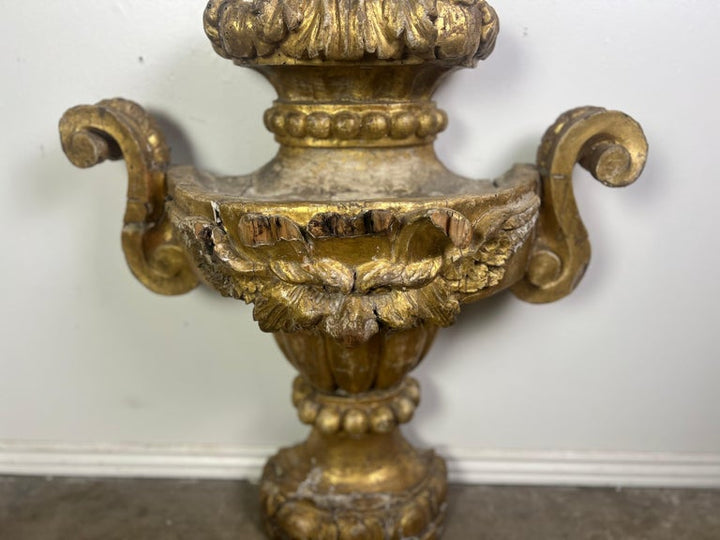 19th Century Monumental Italian Giltwood Urn