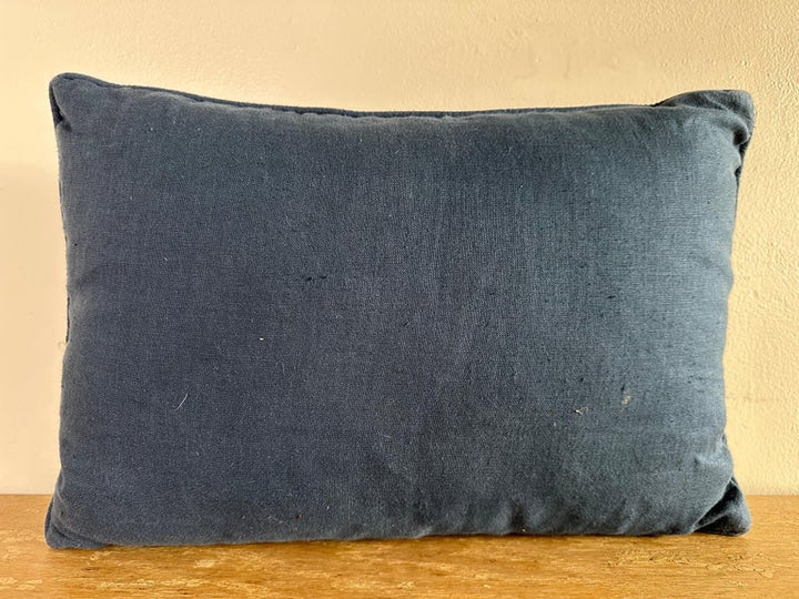 Hmong tribal textile pillow (indigo / geometric)