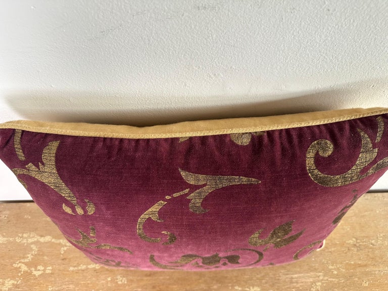 Stenciled plum Velvet Pillow