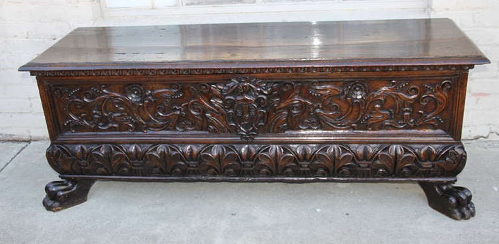 Italian Baroque Carved Walnut Cassone