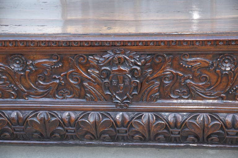 Italian Baroque Carved Walnut Cassone