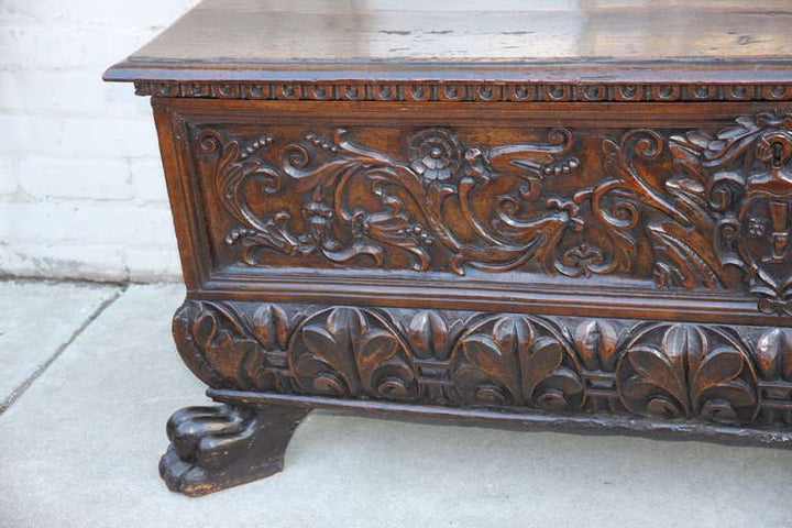 Italian Baroque Carved Walnut Cassone