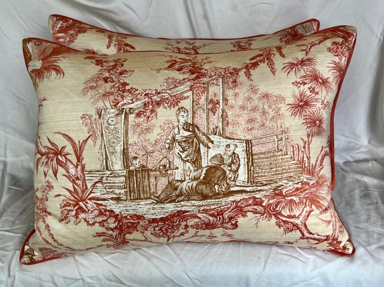Pair of Chinoiserie Style Pindler & Pindler Textile Pillows