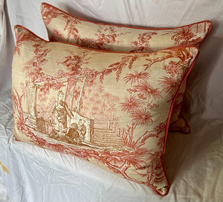 Pair of Chinoiserie Style Pindler & Pindler Textile Pillows