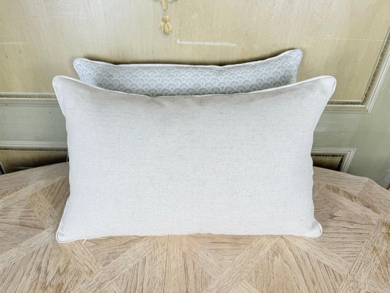 Pair of Custom Pillows in Fortuny Cotton with Linen Backs