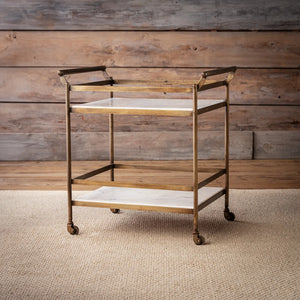 Marble Top Beverage Service Cart
