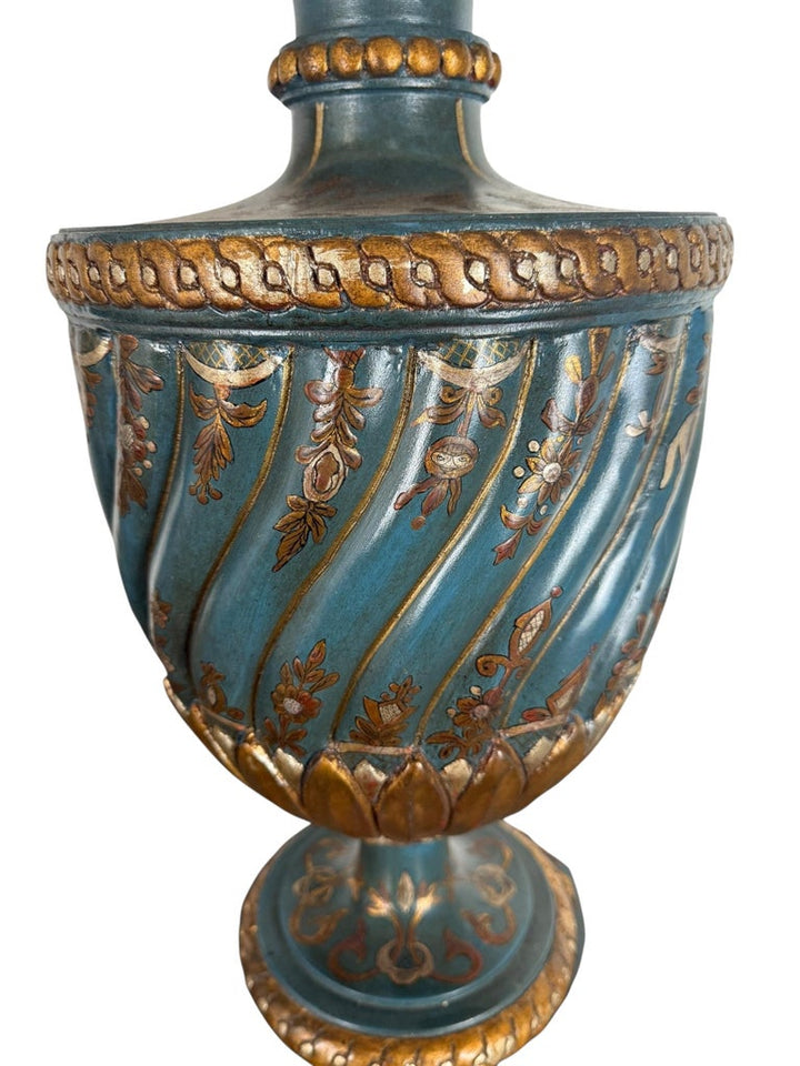Pair of Hand Painted Chinoiserie Lamps w/ Parchment Shades