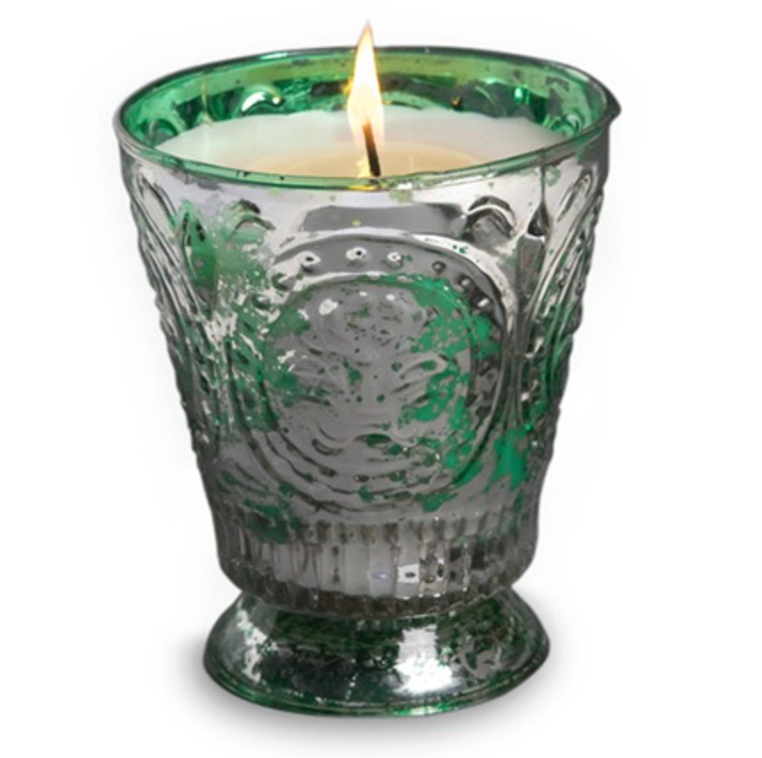Fleur de Lys Candle in Green Tumbler